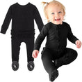 Load image into Gallery viewer, Footie Pajamas for Baby Girls – Sleepers in Viscose from Bamboo with 2-Way Zipper & Ruffle Trim