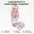Load image into Gallery viewer, Swaddle Blanket & Headband Set – Viscose from Bamboo Stretchy Baby Swaddle for Newborn Girls, Receiving Blanket or Nursing Cover