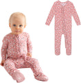 Load image into Gallery viewer, Footie Pajamas for Baby Girls – Sleepers in Viscose from Bamboo with 2-Way Zipper & Ruffle Trim