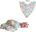 Load image into Gallery viewer, Swaddle Blanket & Headband Set – Viscose from Bamboo Stretchy Baby Swaddle for Newborn Girls, Receiving Blanket or Nursing Cover