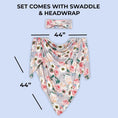 Load image into Gallery viewer, Swaddle Blanket & Headband Set – Viscose from Bamboo Stretchy Baby Swaddle for Newborn Girls, Receiving Blanket or Nursing Cover