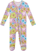 Load image into Gallery viewer, Footie Pajamas for Baby Girls – Sleepers in Viscose from Bamboo with 2-Way Zipper & Ruffle Trim
