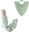 Load image into Gallery viewer, Swaddle Blanket & Headband Set – Viscose from Bamboo Stretchy Baby Swaddle for Newborn Girls, Receiving Blanket or Nursing Cover
