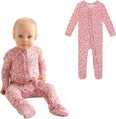 Footie Pajamas for Baby Girls – Sleepers in Viscose from Bamboo with 2-Way Zipper & Ruffle Trim