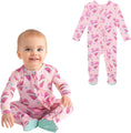 Load image into Gallery viewer, Footie Pajamas for Baby Girls – Sleepers in Viscose from Bamboo with 2-Way Zipper & Ruffle Trim
