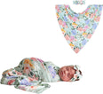 Swaddle Blanket & Headband Set – Viscose from Bamboo Stretchy Baby Swaddle for Newborn Girls, Receiving Blanket or Nursing Cover