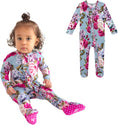 Load image into Gallery viewer, Footie Pajamas for Baby Girls – Sleepers in Viscose from Bamboo with 2-Way Zipper & Ruffle Trim
