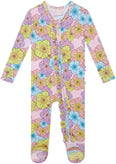 Footie Pajamas for Baby Girls – Sleepers in Viscose from Bamboo with 2-Way Zipper & Ruffle Trim