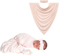 Load image into Gallery viewer, Swaddle Blanket & Headband Set – Viscose from Bamboo Stretchy Baby Swaddle for Newborn Girls, Receiving Blanket or Nursing Cover
